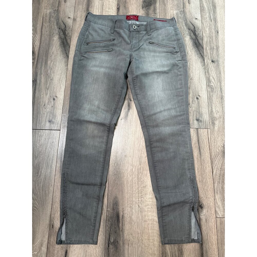 Lucky Brand Womans 29 Gray Charlie Super Skinny Med Rise Stretch Jeans READ